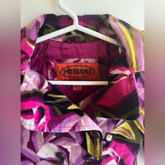 Little Girls Missoni‎ for Target Floral Velvet Button Purple Pink Peacoat 18/24M - Picture 3 of 8